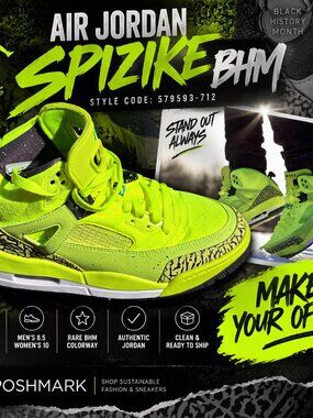 Jordan Youth Neon Yellow High-Top Sneakers